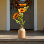  Őszi dekoráció - napraforgó - citromsárga - 3 fejjel - 90 cm 59003 (59003)