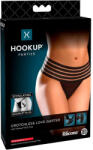 GoodLove HOOKUP Panties with Plug - chiloți dungați cu plug anal (negru)XL-XXL Vibrator