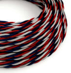 Creative Fényes USA textil kábel - Az eredeti Creative-Cables - TZUSA fonott 3x0, 75 mm (XZ3TZUSA)