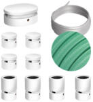 Creative Filé System Symmetric Kit - 5 m-es fényfüzér kábellel és 9 db beltéri, fehérre lakkozott fa alkatrésszel (CAT02-LIN2-CH69)