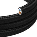 Creative Creative Cables textil lámpakábel Lapos textil kábel, fekete, fényes szénfekete