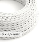 Creative Nagy keresztmetszetű elektromos kábel 3x1, 50 sodrott - rayon borítással Fehér TM01 (XZ15TM01)
