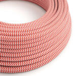 Creative Creative Cables textil lámpakábel Fényes tűzpiros és optikai fehér cikk-cakk textil kábel - Az XZ2RZ09 (XZ2RZ09)