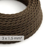 Creative Creative Cables textil lámpakábel Nagy keresztmetszetű elektromos kábel 3x1, 50 sodrott XZ15TN04 barna (XZ15TN04)