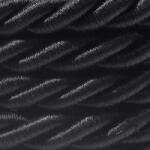 Creative XL elektromos kábel, elektromos kábel 3x0, 75. Fényes fekete szövetborítás. Átmérő 16 mm (CLS16NERO)