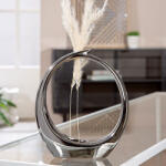  Exkluzív, fényes ezüst színű modern kerámia váza - 20 cm