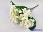  Hortenzia 5 ágú gumis csokor 46 cm - Törtfehér