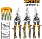 INGCO Set 3 buc. Foarfece Tabla INGCO , Taiere Stanga, Dreapta si Dreapta , 250mm