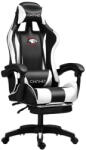 ForAll M8301 Scaun Gaming Din piele ecologică cu Suport pentru picioare Negru / Alb (M8301)