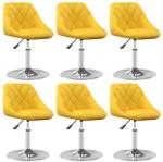 vidaXL Въртящи се трапезни столове, 4 бр, горчица, кадифе (3088776)