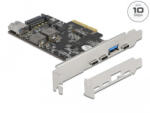 Delock PCI Express x4 Kártya - 3 x USB Type-C + 2 x A-típusú USB - SuperSpeed USB 10 Gbps - alacson - pepita