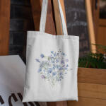  Egyedi mintás vászonszatyor_kék virágos (VSZ_01)