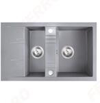FERRO MEZZO II 1.5 medencés csepptálcás gránit mosogató, szürke BEMUTATÓ (FRR-DRGM3/48/79GA_X)