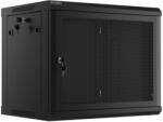 Lanberg WF01-6409-23B 19" 9U SZÉL: 600mm MÉLY: 450mm MAG: 512mm lapraszerelt perforált ajtós fekete fali rack szekrény (WF01-6409-23B) - bestbyte