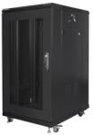 Lanberg FF01-6822-23B 19" 22U SZÉL: 600mm MÉLY: 800mm MAG: 1159mm lapraszerelt hálós fémajtós fekete rack szekrény (FF01-6822-23B) - bestbyte