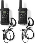Nedis WLTK0610BK Walkie-Talkie készlet, 2 kézibeszélő 6 km-ig, 8 csatorna, 38 alcsatorna, 61 DCS kód, PTT/ VOX, LED lámp (WLTK0610BK) - avplanet