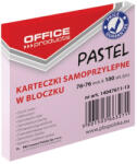 Office Products Notes autoadeziv Office Products, 76 x 76 mm, 100 file, Roz pastel (OF-14047611-13)