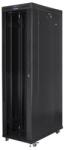 Lanberg FF01-8247-12BL 19" 47U SZÉL: 800mm MÉLY: 1200mm MAG: 2350mm lapraszerelt LCD üvegajtós fekete rack szekrény (FF01-8247-12BL) - officedepot