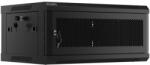 Lanberg WF01-6404-23B 19" 4U SZÉL: 600mm MÉLY: 450mm MAG: 512mm lapraszerelt perforált ajtós fekete fali rack szekrény (WF01-6404-23B) - officedepot