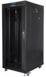 Lanberg FF01-8227-12BL 19" 27U SZÉL: 800mm MÉLY: 1200mm MAG: 1438mm lapraszerelt LCD üvegajtós fekete rack szekrény (FF01-8227-12BL) - officedepot