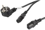 Lanberg CA-C13C-13CC-0018-BK CEE 7/7->2X IEC 320 C13 VDE fekete tápkábel 2m (CA-C13C-13CC-0018-BK)