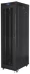 Lanberg FF01-8047-23BL 19" 47U SZÉL: 800mm MÉLY: 1000mm MAG: 2320mm lapraszerelt LCD hálós fémajtós fekete rack szekrény (FF01-8047-23BL) - officedepot