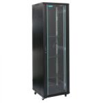 Spacer CABINET 19 SPACER 42U 600x600mm, de podea, Flatpack (dezasamblat), Black, usa sticla cu blocare, panouri laterale detasabile, otel 2mm, sarcina maxima 1000Kg, SPCN-42U-600-BK-03 (SPCN-42U-600-BK-03)