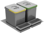 Ideal Feroluc Cos Gunoi Selecto/Multino pentru Sertar Idealbox, 2 Cuve x 15 L, H300 mm, 473 x 509 mm, Finisaj Gri (IFR-15253) Cos de gunoi