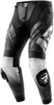 Rebelhorn Pantaloni din piele moto Rebelhorn Inferno alb-negru (PBRH-INFERNO-LP-14)