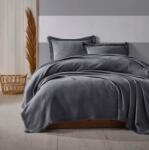 Saheser® Set cuvertura jacquard, bumbac 100%, 240x260cm, Grace Gri Antracit