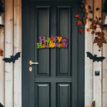  Halloween-i dekoráció - "Happy Halloween" - akasztható - 42, 5 x 18 cm (56572)