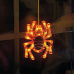  Halloween-i világító dekoráció - pók - tapadókorongos - 12 LED - 20 x 18, 5 cm - 3 x AAA (56588B)