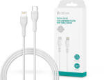 DEVIA USB Type-C - Lightning adat- és töltőkábel 1 m-es vezetékkel - Devia Kintone Series Type-C to Lightning PD Cable - 27W - fehér (ST394584)
