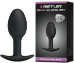 Pretty Love Heavy Balls - dop anal din silicon cu bilă din oțel (negru)