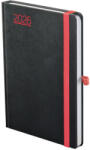 TopTimer Határidőnapló A/5 Napi Nero Fekete-Piros 2026 (26T021N002)