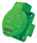 TRACON Priză încorporabilă, cu CP lateral, capac rotund 16A, 250V, 2P+E, IP54 (SCHUKO) (TICS-105SG)