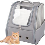 Przyjaciele Hordtáska hátizsák kutyáknak, macskáknak és nyulaknak - szellőző ablakos, szürke (37 × 32 × 28 cm) (00342)