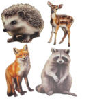  Nyomtatott dekorkarton - Őszi állatos válogatás (sünivel) 4db - papelito