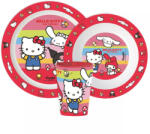  Hello Kitty And Friends étkészlet, micro műanyag szett, pohárral 260 ml (JVL11175) - oliviashop