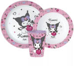  Hello Kitty Kuromi étkészlet, micro műanyag szett, pohárral 260 ml (JVL11176) - oliviashop