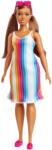 Mattel Mattel Barbie - Păpușă cu rochie cu dungi curcubeu (GRB38) (72478) Papusa Barbie