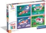 Clementoni - Puzzle 4v1 Unicorns - 1 - 39 piese