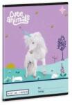 Ars Una Cute Animals: Unikornis mintás vonalas füzet - 2. osztályos, A5