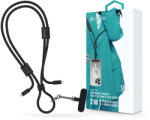 DEVIA Cable Pro5 Woven 60W PD Type-C/Type-C adat- és töltőkábel + nyakpánt 1.6m - fekete