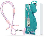 DEVIA Cable Pro5 Woven 27W PD Type-C/Lightning adat- és töltőkábel + nyakpánt 1.6m - pink