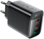 ACEFAST Falitöltő - GaN, Gyors töltés, 2x Type-C, USB, 67W, 3A, Intelligens chip - Fekete