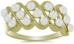 Arannyal Bevont Ezüst Gyűrű Fehér Édesvízi Kagylógyönggyel, Y61483/57