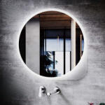  Fürdőszobai design led tükör Ø75cm Welland Vibe | Páramentesítő - Óra - Fényerő + színhőfok állítás