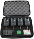  4+1 vezeték nélküli horgászérzékelő készlet, FishEdge Carpino, vízálló, 150 méteres hatótávolság, hangerőszabályozás, érzékenység, hangszín, jack dugó, hordtáska