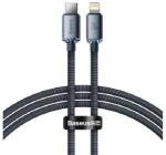 Baseus CRYSTAL SHINE adatkábel (Type-C - lightning, 20W, PD gyorstöltő 120cm, cipőfűző) FEKETE